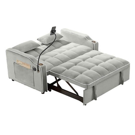 Versatile Convertible Velvet Sleeper Sofa Bed Recliner - Restanew - Omega Lifestyles