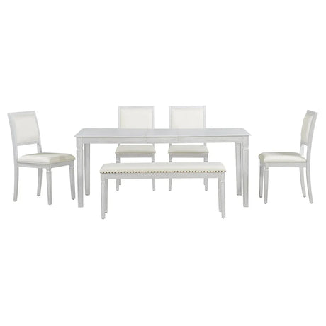 Vintage Extendable Rustic Farmhouse Dining Table Set - Omega Lifestyles