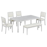 Vintage Extendable Rustic Farmhouse Dining Table Set - Omega Lifestyles