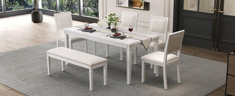 Vintage Extendable Rustic Farmhouse Dining Table Set - Omega Lifestyles