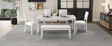 Vintage Extendable Rustic Farmhouse Dining Table Set - Omega Lifestyles