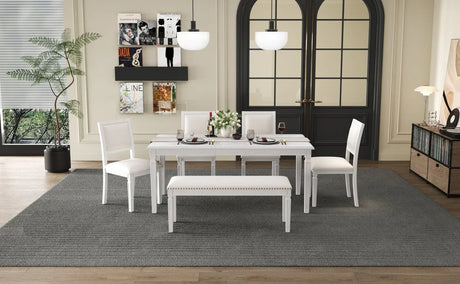 Vintage Extendable Rustic Farmhouse Dining Table Set - Omega Lifestyles