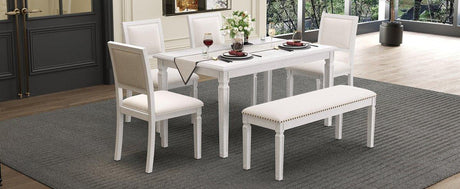 Vintage Extendable Rustic Farmhouse Dining Table Set - Omega Lifestyles