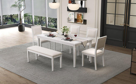 Vintage Extendable Rustic Farmhouse Dining Table Set - Omega Lifestyles