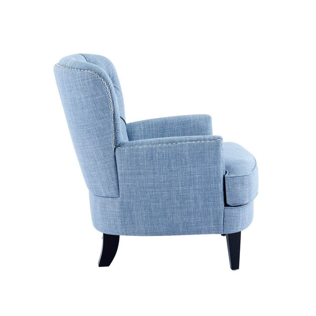 Vintage-Inspired Tufted Nailhead Trim Accent Chair - Omega Lifestyles