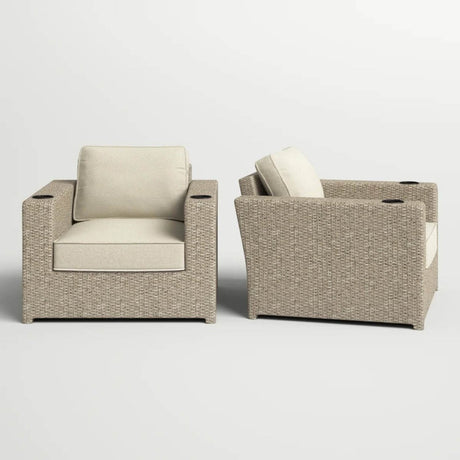 Weather - Resistant Outdoor Wicker Lounge Chairs Set Of 2 - Restanew - Omega Lifestyles