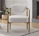 White Teddy Velvet Dining Room Chair With Foam Seat - Omega Lifestyles