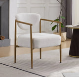 White Teddy Velvet Dining Room Chair With Foam Seat - Omega Lifestyles