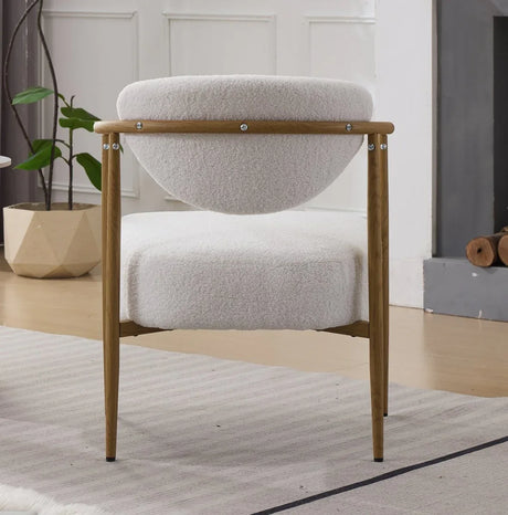 White Teddy Velvet Dining Room Chair With Foam Seat - Omega Lifestyles