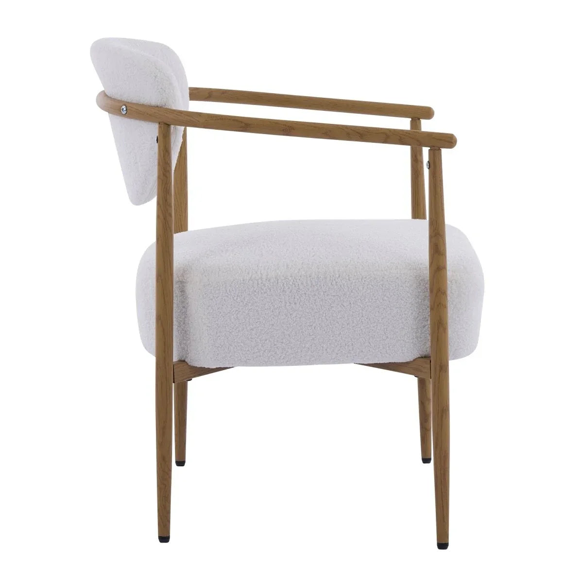 White Teddy Velvet Dining Room Chair With Foam Seat - Omega Lifestyles