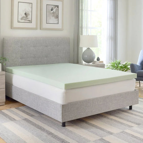 3-Inch Soft Green Tea Infused Memory Foam California King Mattress Topper - Omega Lifestyles