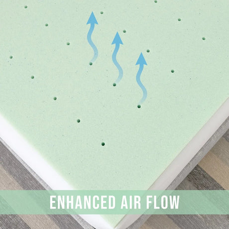 3-Inch Soft Green Tea Infused Memory Foam King Mattress Topper - Omega Lifestyles