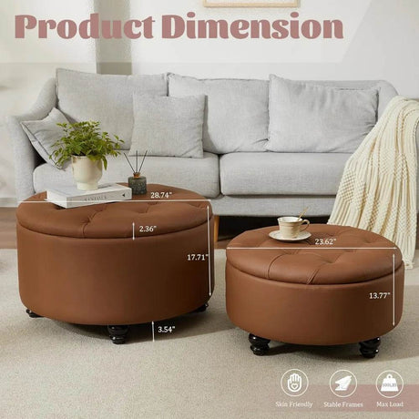 Storage Ottoman Coffee Table Set - Omega Lifestyles