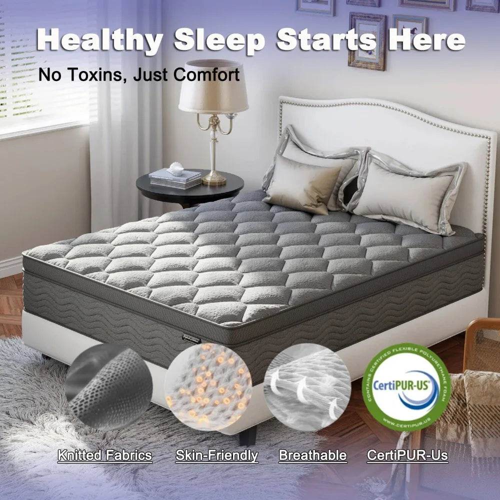 Hybrid Gel-Infused Memory Foam Mattress - Omega Lifestyles