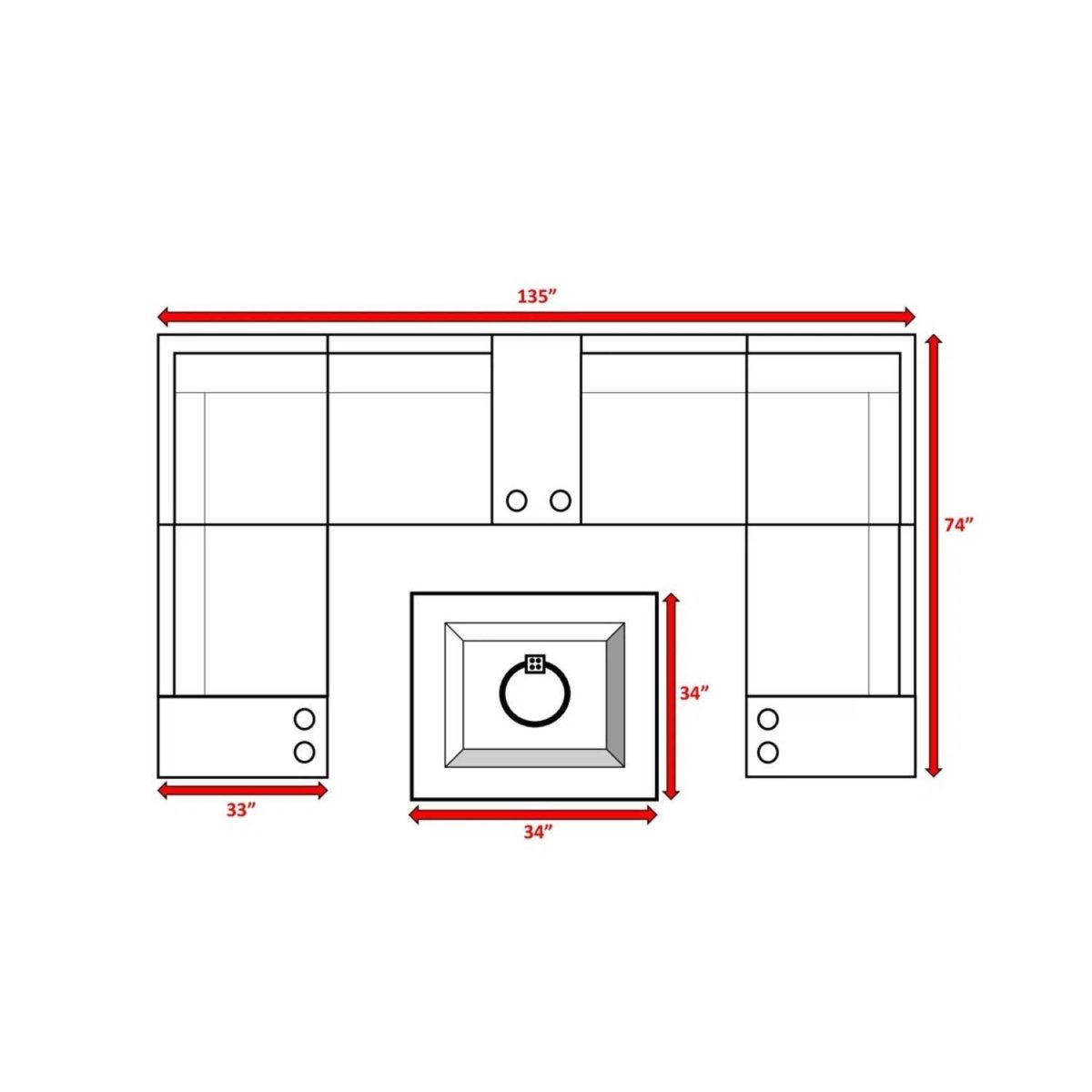 10 - Piece Fully Assembled HDPE Wicker Patio Seating Set With Fire Pit - Serenova - Omega Lifestyles