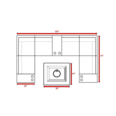 10 - Piece Fully Assembled HDPE Wicker Patio Seating Set With Fire Pit - Serenova - Omega Lifestyles