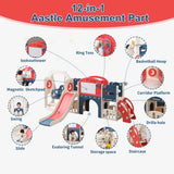 12-in-1 Toddler Indoor Outdoor Playset With Swing Slide - Omega Lifestyles