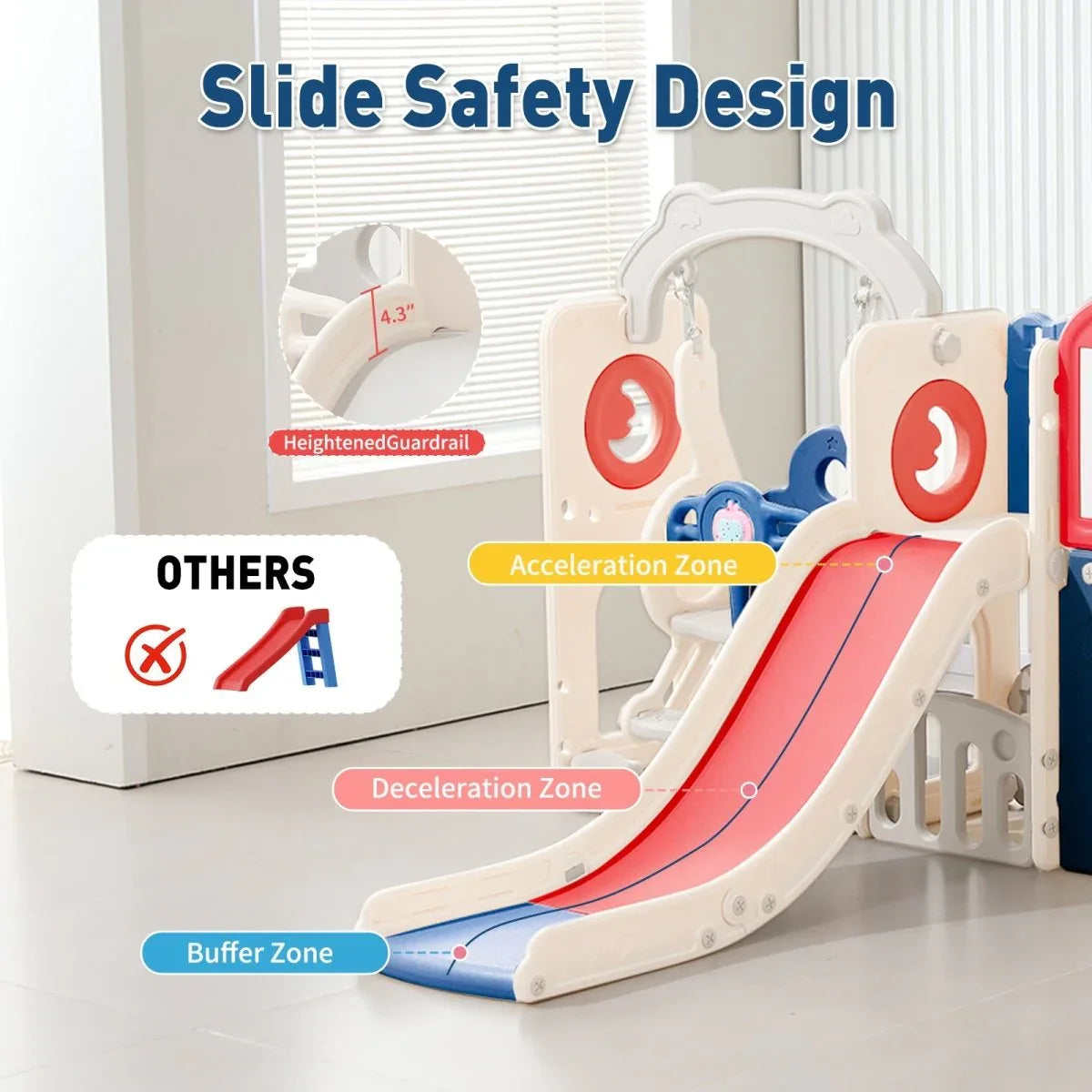 12-in-1 Toddler Indoor Outdoor Playset With Swing Slide - Omega Lifestyles