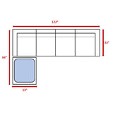 122 - Inch Handwoven HDPE Wicker Patio Sectional With Ottoman and Cushions - Serenova - Omega Lifestyles