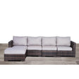 122 - Inch Handwoven HDPE Wicker Patio Sectional With Ottoman and Cushions - Serenova - Omega Lifestyles