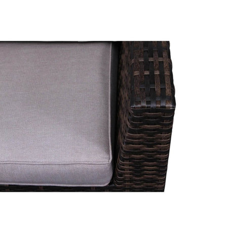 122 - Inch Handwoven HDPE Wicker Patio Sectional With Ottoman and Cushions - Serenova - Omega Lifestyles