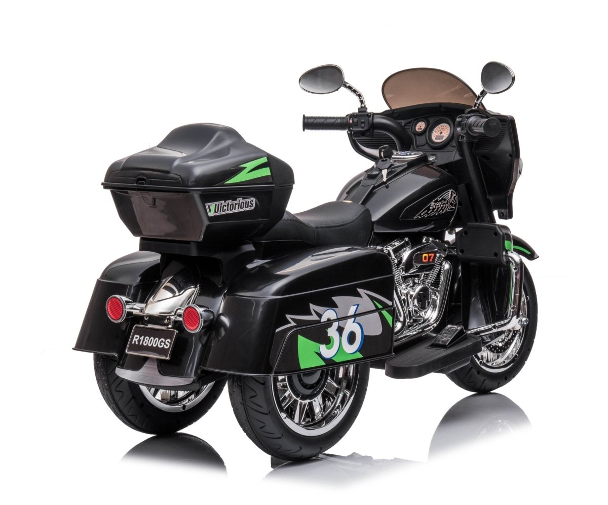 12V Two - Seat Kids Electric Ride - On Motorcycle With Storage - Serenova - Omega Lifestyles