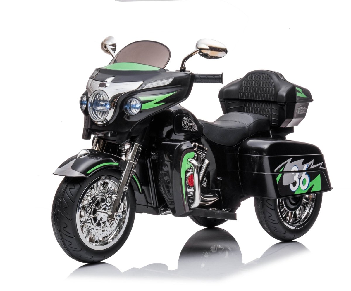 12V Two - Seat Kids Electric Ride - On Motorcycle With Storage - Serenova - Omega Lifestyles