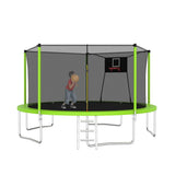 14-Inch Outdoor Safety Enclosure Net Trampoline - Omega Lifestyles