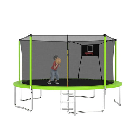 14-Inch Outdoor Safety Enclosure Net Trampoline - Omega Lifestyles