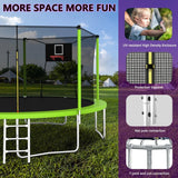 14-Inch Outdoor Safety Enclosure Net Trampoline - Omega Lifestyles