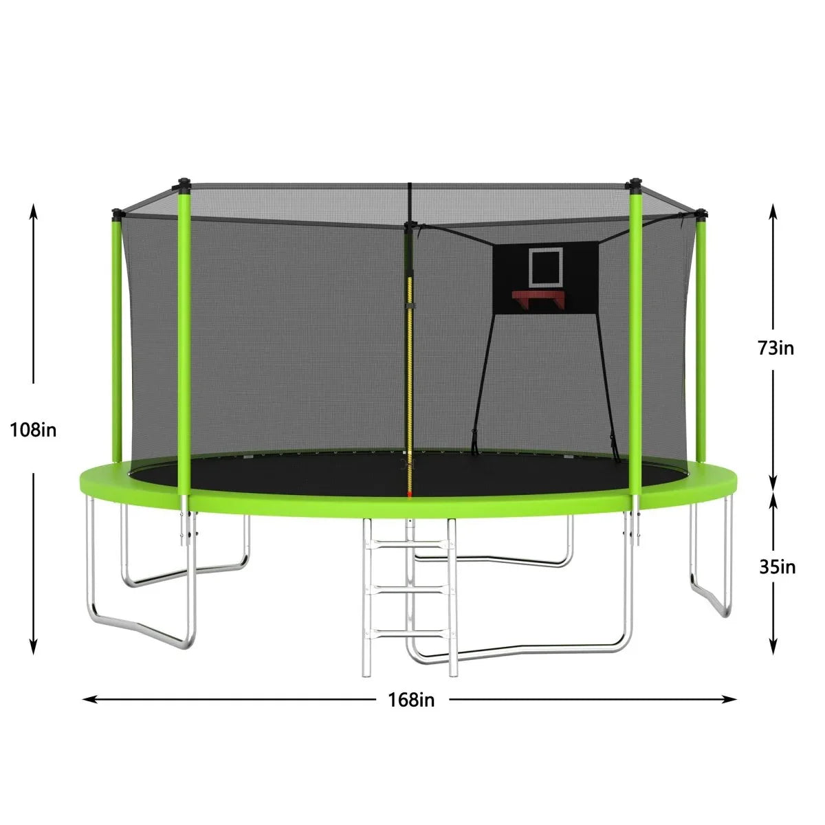 14-Inch Outdoor Safety Enclosure Net Trampoline - Omega Lifestyles