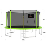 14-Inch Outdoor Safety Enclosure Net Trampoline - Omega Lifestyles