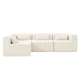 145-Inch 4-Seat Modular Foam Polyester Sectional Sofa - Omega Lifestyles