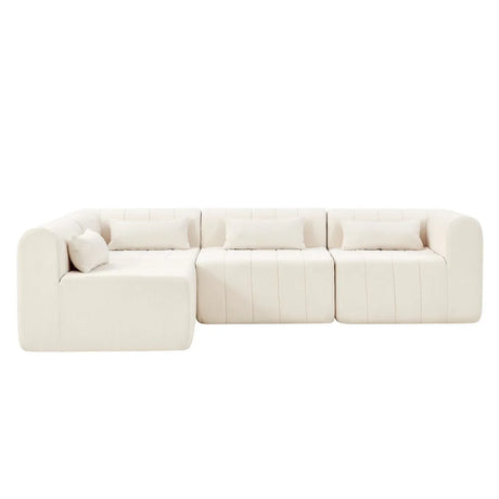 145-Inch 4-Seat Modular Foam Polyester Sectional Sofa - Omega Lifestyles