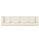 145-Inch 4-Seat Modular Foam Polyester Sectional Sofa - Omega Lifestyles