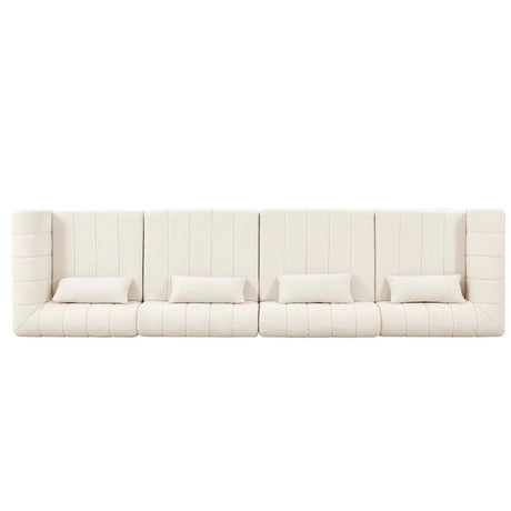 145-Inch 4-Seat Modular Foam Polyester Sectional Sofa - Omega Lifestyles