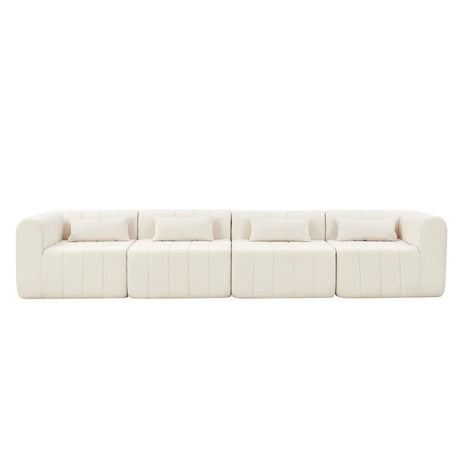 145-Inch 4-Seat Modular Foam Polyester Sectional Sofa - Omega Lifestyles