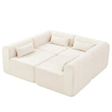 145-Inch 4-Seat Modular Foam Polyester Sectional Sofa - Omega Lifestyles