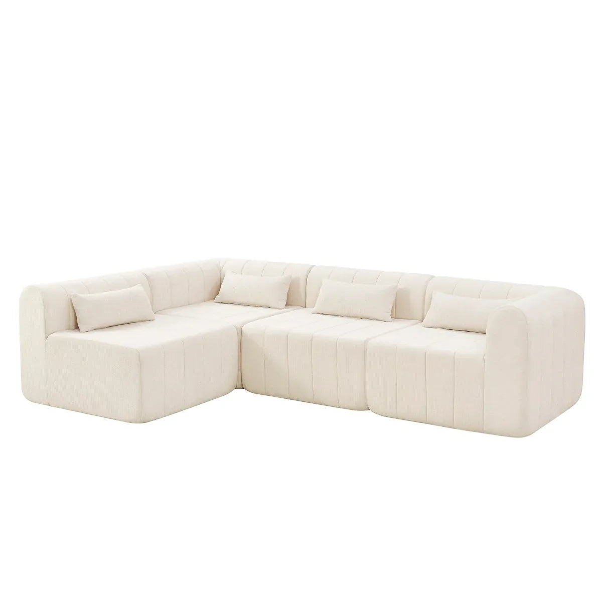 145-Inch 4-Seat Modular Foam Polyester Sectional Sofa - Omega Lifestyles