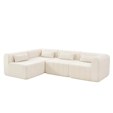 145-Inch 4-Seat Modular Foam Polyester Sectional Sofa - Omega Lifestyles