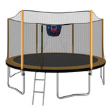 14FT Steel Outdoor Trampoline With Basketball Hoop Ladder - Omega Lifestyles