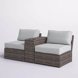 2 - Person Fully Assembled Rust - Resistant Wicker Seating Set - Serenova - Omega Lifestyles