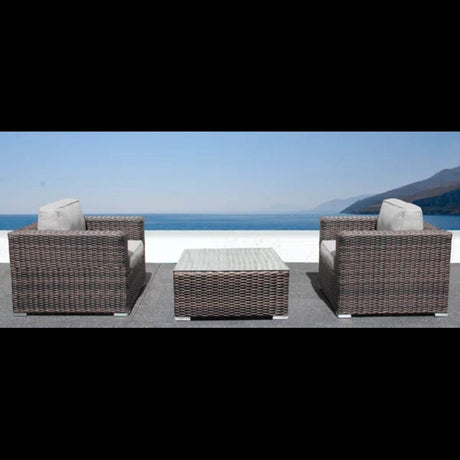 2 - Person Outdoor Rattan Wicker Seating Set With Cushions - Serenova - Omega Lifestyles