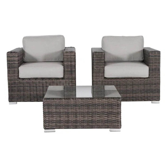2 - Person Outdoor Rattan Wicker Seating Set With Cushions - Serenova - Omega Lifestyles