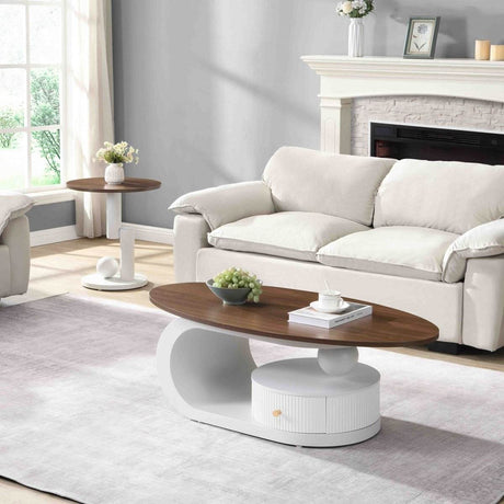 2-Piece Elegant MDF Metal Frame Coffee Table Set - Sleep Galleria