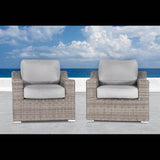 2 - Piece Modern Wicker Patio Armchair Set With Cushions - Serenova - Omega Lifestyles