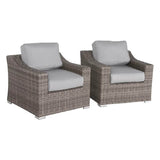 2 - Piece Modern Wicker Patio Armchair Set With Cushions - Serenova - Omega Lifestyles