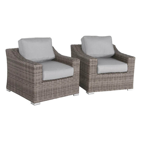 2 - Piece Modern Wicker Patio Armchair Set With Cushions - Serenova - Omega Lifestyles