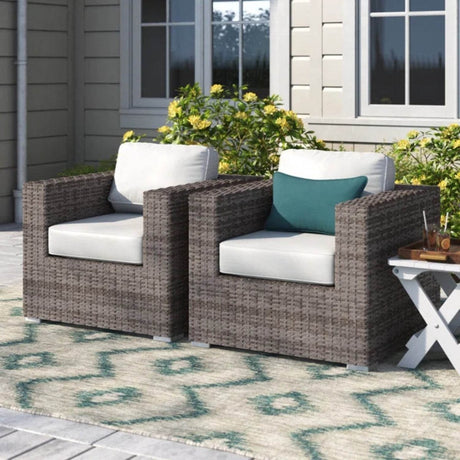 2 - Piece Outdoor Club Chair Set With Sunbrella Cushions - Serenova - Omega Lifestyles
