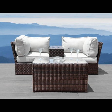 2 - Piece Outdoor Rattan Wicker Seating Set With Cushions - Serenova - Omega Lifestyles